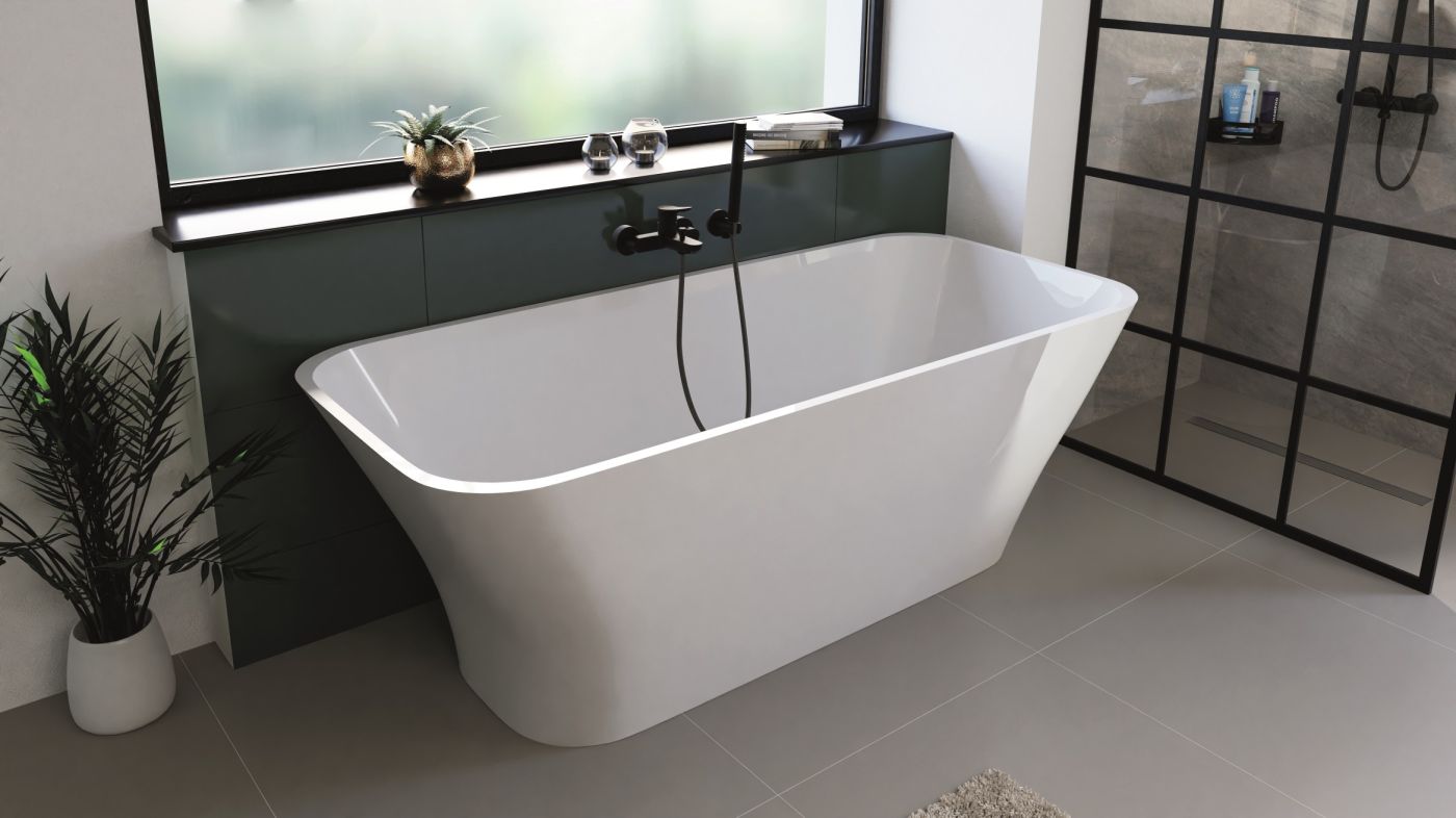 FORMAT Badewanne mit FORMAT Stabhandbrause