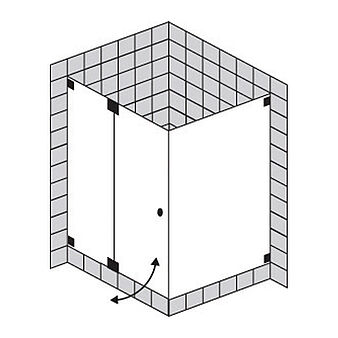 FORMAT Design 3.0 Ganzglas-Pendeltür mit Seitenwand, Höhe bis 2000 mm