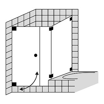 FORMAT Design 3.0 Ganzglas-Pendeltür mit Seitenwand/Festfeld an Badewanne, Höhe bis 2000 mm