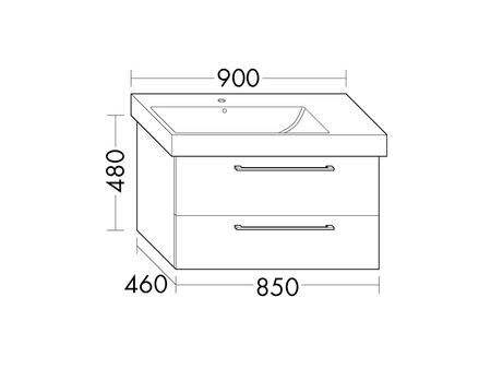 FORMAT Design Waschtisch-Unterschrank WUHY085R