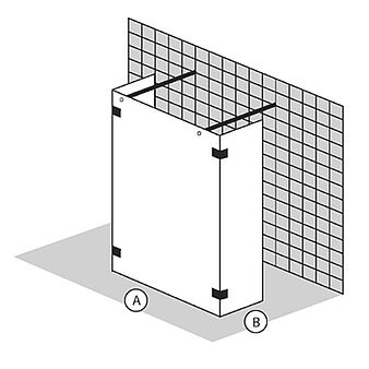 FORMAT Design 3.0 Walk-In Trennwand/Festfelder freistehend, Höhe bis 2100 mm