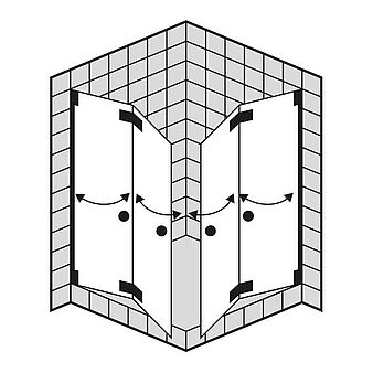 FORMAT Design 3.0 Ganzglas-Eckeinstieg-Doppel-Falttür, Höhe bis 2000 mm
