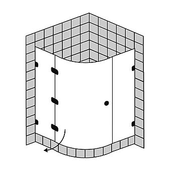 FORMAT Design 3.0 Viertelkreis-Ganzglasdusche 1-türig, Höhe bis 2000 mm