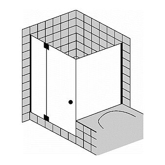FORMAT Design 3.0 Ganzglas-Pendeltür mit Seitenwand an Badewanne, Höhe 2000 mm