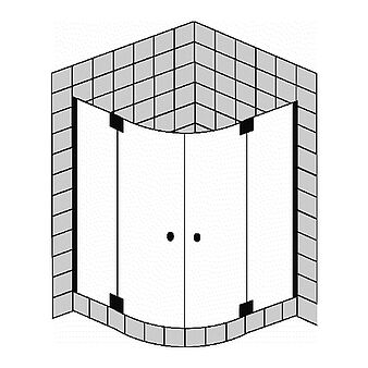 FORMAT Design 3.0 Ganzglas-Viertelkreisdusche mit 2 Pendeltüren, Höhe 2000 mm