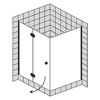 FORMAT Design 3.0 Tür mit Festteil/Seitenwand, Höhe 2000 mm