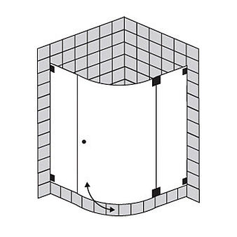 FORMAT Design 3.0 Ganzglas-Viertelkreisdusche mit Pendeltür, Höhe bis 2000 mm