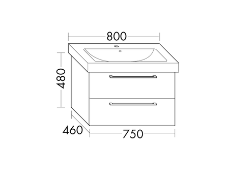 FORMAT Design Waschtisch-Unterschrank WUMA075