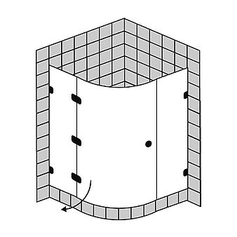 FORMAT Design 3.0 Viertelkreisdusche mit Drehtür, Höhe 2000 mm