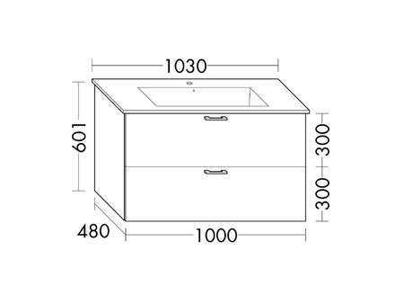 FORMAT Design Waschtisch-Unterschrank WVFH100