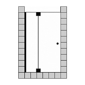 FORMAT Design 3.0 Ganzglas-Pendeltür mit Festfeld, Höhe 2000 mm