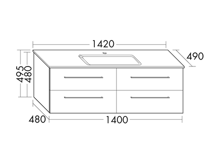 FORMAT Design Glas-Waschtisch mit Unterschrank SEOI142