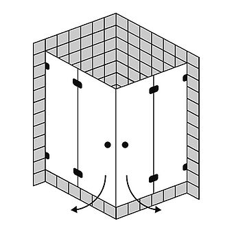 FORMAT Design 3.0 Ganzglas-Eckeinstieg, Höhe bis 2000 mm
