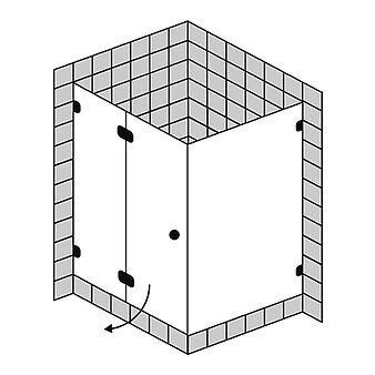 FORMAT Design 3.0 Ganzglas-Tür mit Festfeld/Seitenwand, Höhe bis 2000 mm
