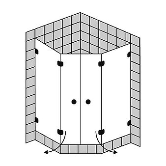 FORMAT Design 3.0 Fünfeck-Ganzglasdusche 2-türig, Höhe bis 2000 mm