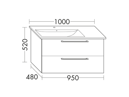 FORMAT Design Waschtisch-Unterschrank WVBS095L