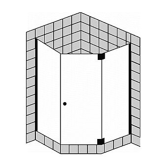 FORMAT Design 3.0 Ganzglas-Fünfeckdusche mit Pendeltür, Höhe 2000 mm