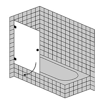 FORMAT Design 3.0 Ganzglas-Tür für Badewanne, Höhe bis 1500 mm