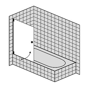 FORMAT Premium Ganzglas-Pendeltür auf Badewanne, Höhe bis 1500 mm