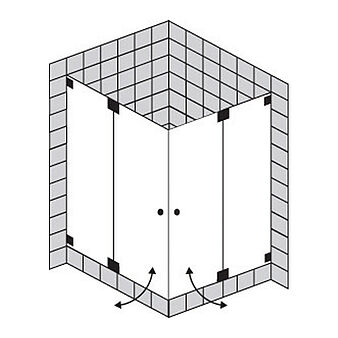FORMAT Design 3.0 Ganzglas-Eckeinstieg-Pendeltür, Höhe bis 2000 mm