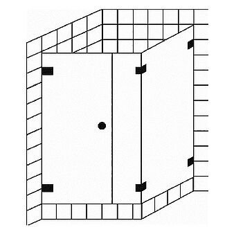 FORMAT Design 3.0 Ganzglas-Tür mit Festfeld/Seitenwand für Badewanne, Höhe bis 2000 mm