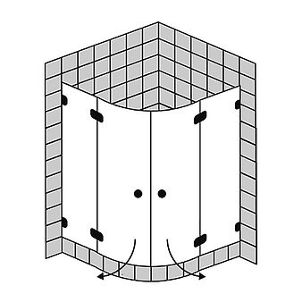 FORMAT Design 3.0 Viertelkreis-Ganzglasdusche 2-türig, Höhe bis 2000 mm