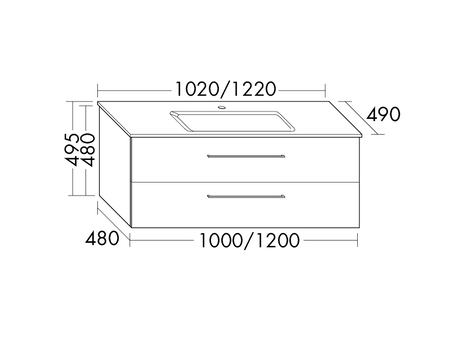 FORMAT Design Glas-Waschtisch mit Unterschrank SEOI