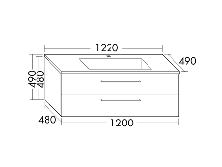 FORMAT Design Mineralguss-Waschtisch inkl. WTU SFOU122