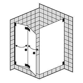 FORMAT Design 3.0 Ganzglas-Falttür mit Seitenwand, Höhe bis 2000 mm