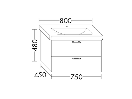 FORMAT Design Waschtisch-Unterschrank WUQU075