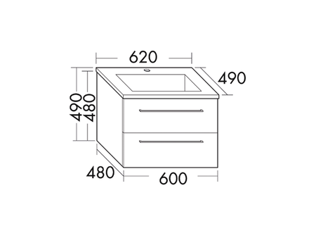 FORMAT Design Mineralguss-Waschtisch inkl. WTU SFOU062