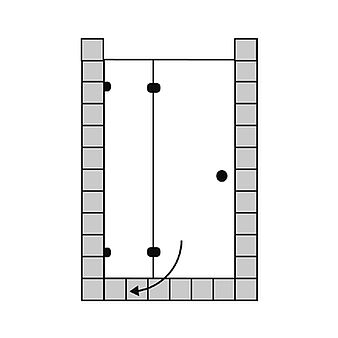 FORMAT Design 3.0 Ganzglas-Tür mit Festfeld für Nische, Höhe bis 2000 mm