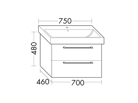 FORMAT Design Waschtisch-Unterschrank WUHX070