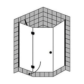 FORMAT Design 3.0 Fünfeckdusche mit Drehtür, Höhe 2000 mm