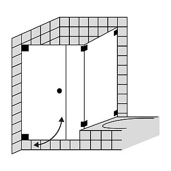 FORMAT Design 3.0 Ganzglas-Tür mit Festfeld/Seitenwand für Badewanne, Höhe bis 2000 mm